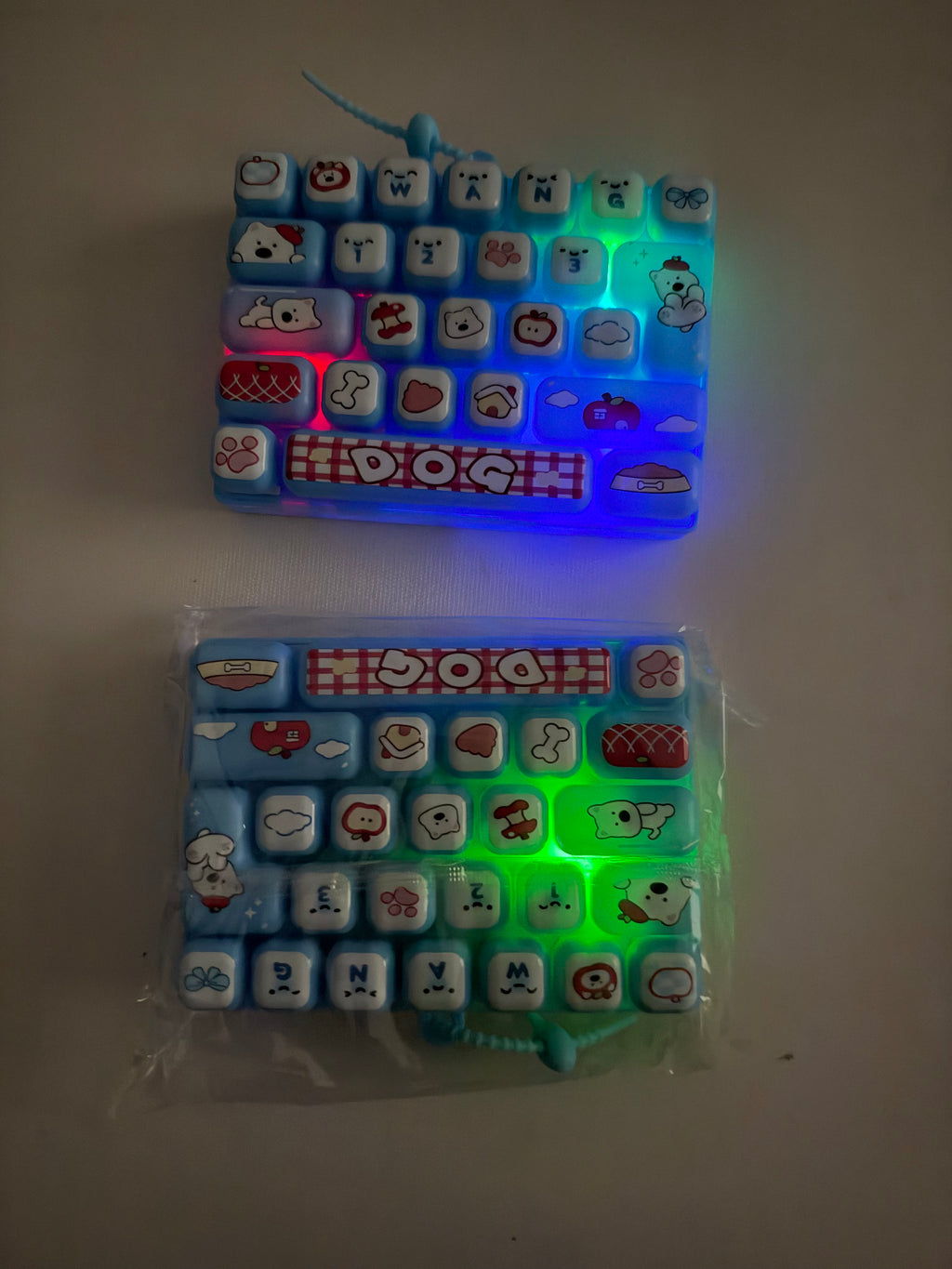 Fidget clavier bleu XL