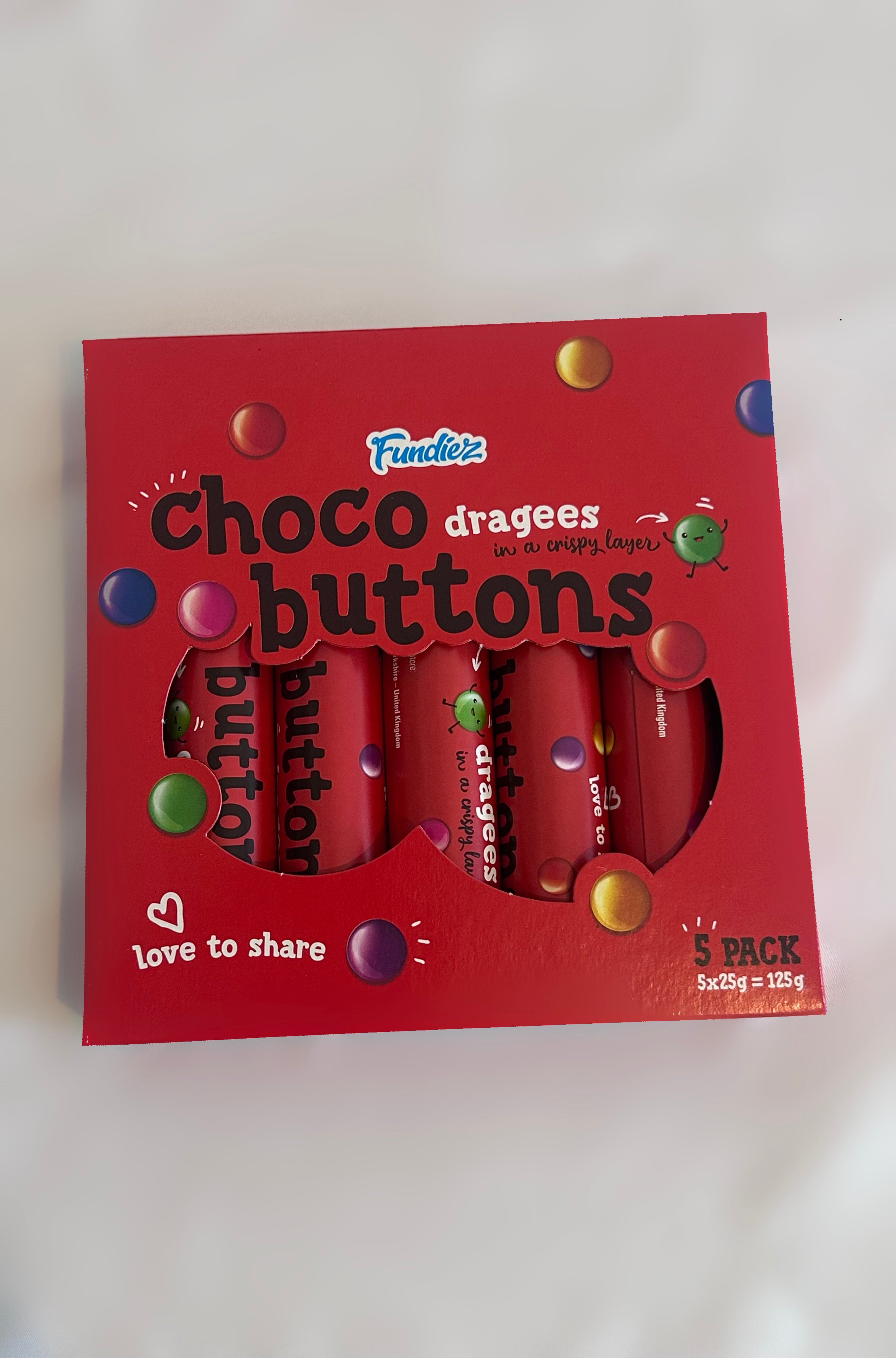Choco button dragées multicolore