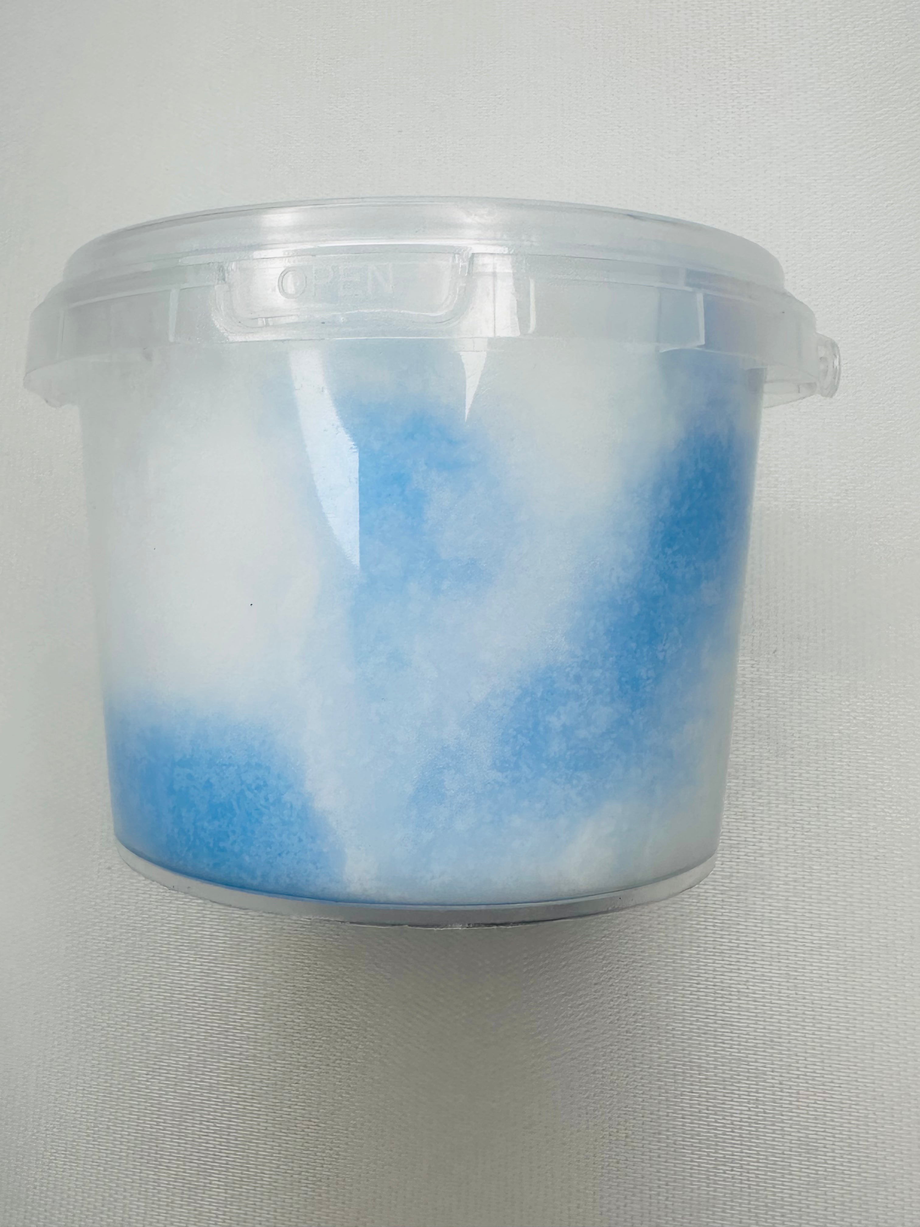 Slime pot bleu et blanc