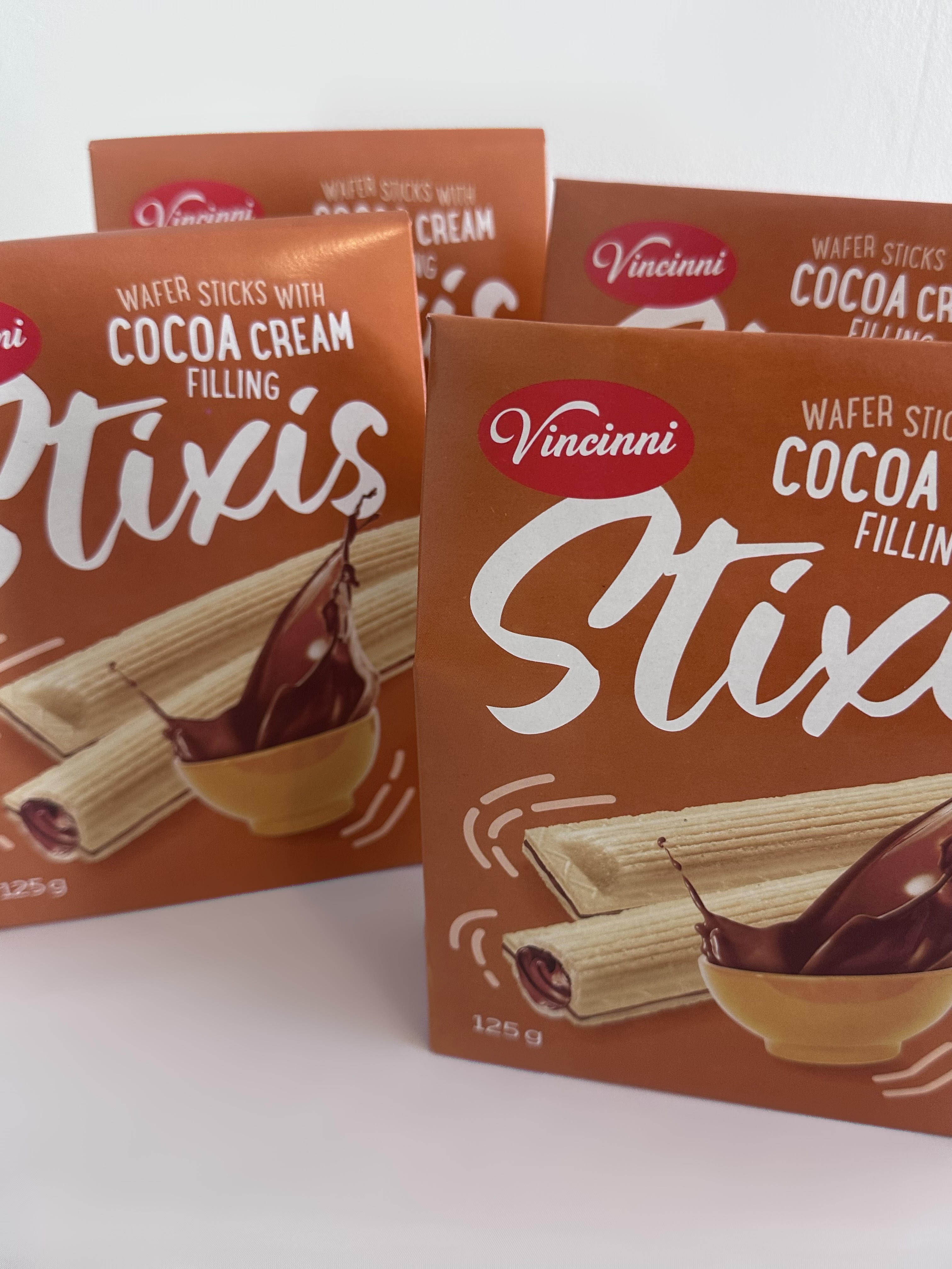 STIXIS bâtonnets fourrés au chocolat / cacao